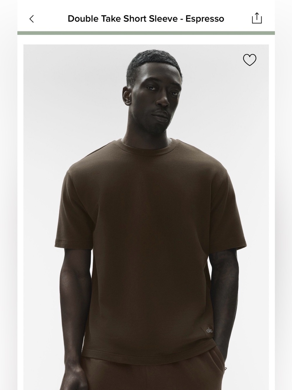 ALO Yoga Double Take Short Sleeve Tee — Espresso Brown